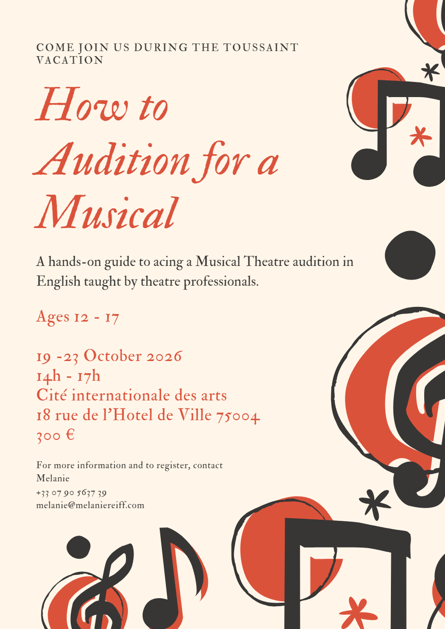 How to Audition for a Musical — Toussaint stage for ages 12–17, 19–23 October 2026